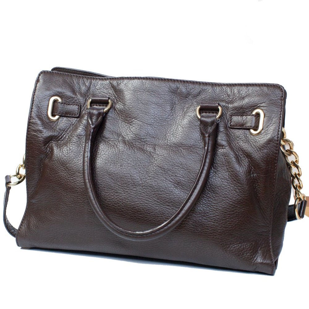 Michael Kors Hamilton Brown Carry All Leather Bag - Picture 4 of 10